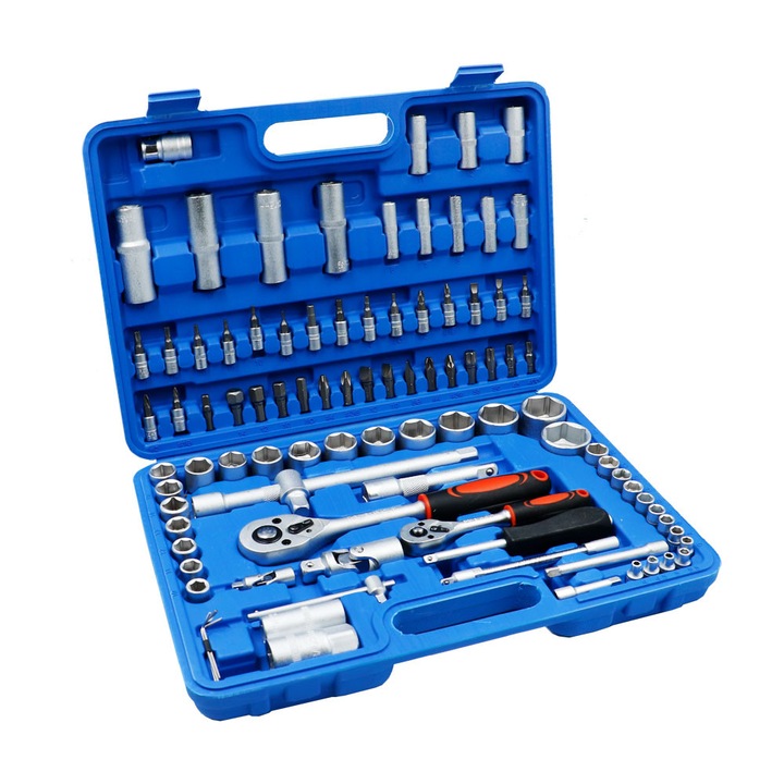 Set unelte cu 94 piese, karydakia si mytes, in caseta, 1/2", multicolor