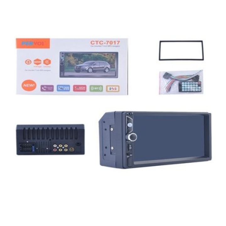 Sistem audio auto 2DIN, 7", Bluetooth/USB/AUX, 60Wx4, cu telecomanda