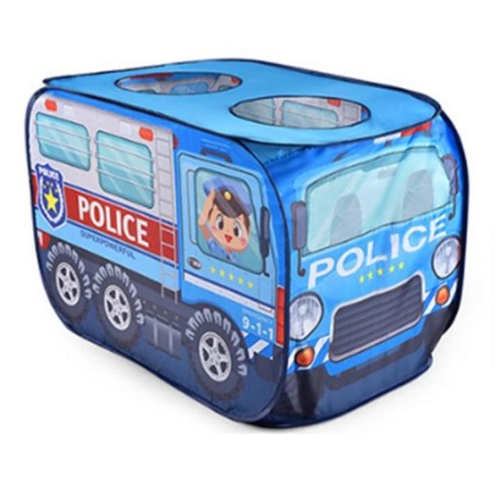 Cort portabil pliabil pentru copii, 110x70x70cm, politie