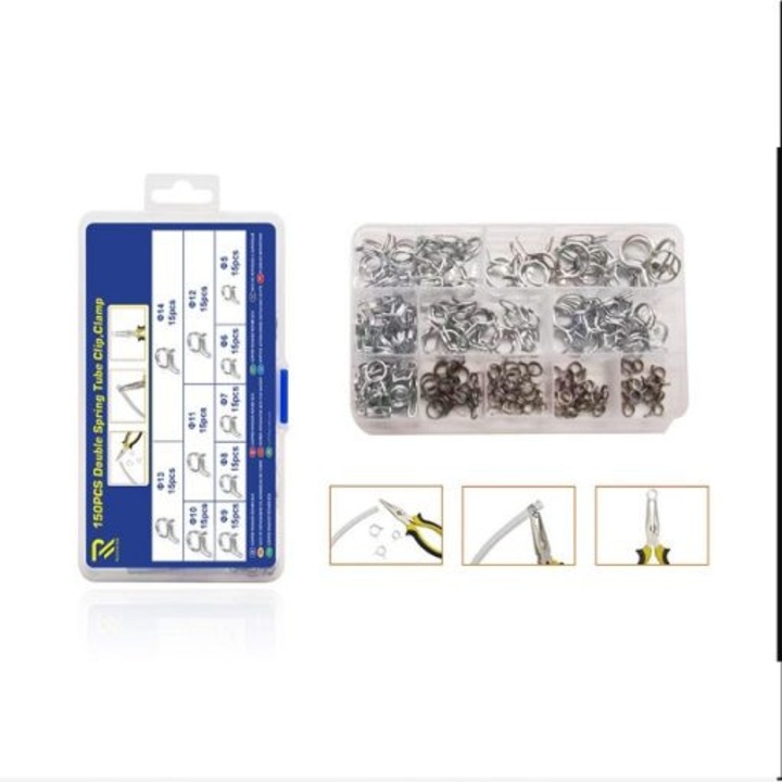 Set accesorii tablouri electrice, 10 clame, dimensiuni 17x10x2cm, 0,198 kg