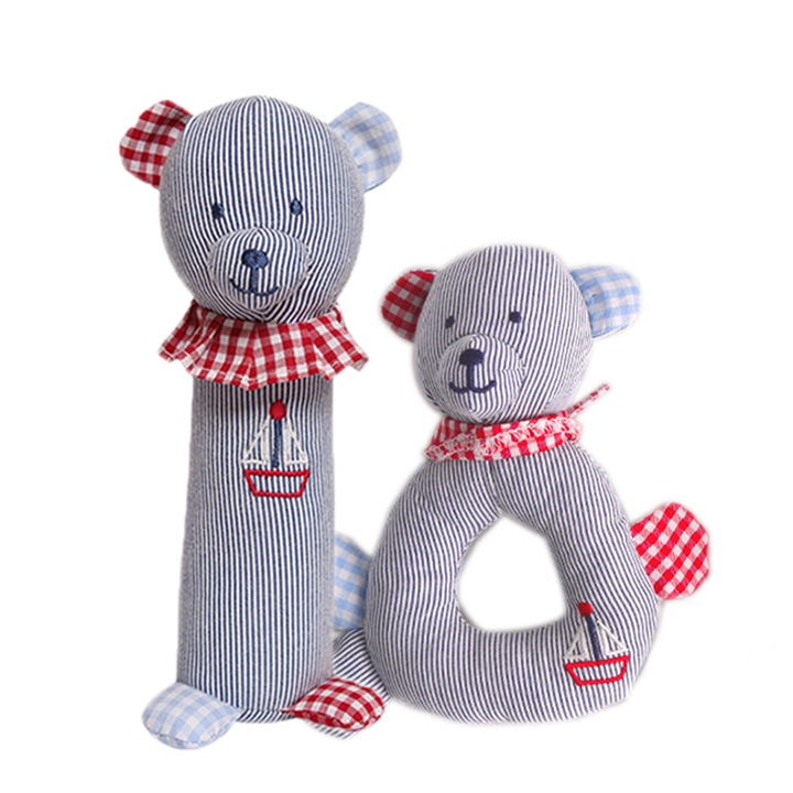 2 db LeeLaa játék készlet, csörgős játékok baba, medve, kék