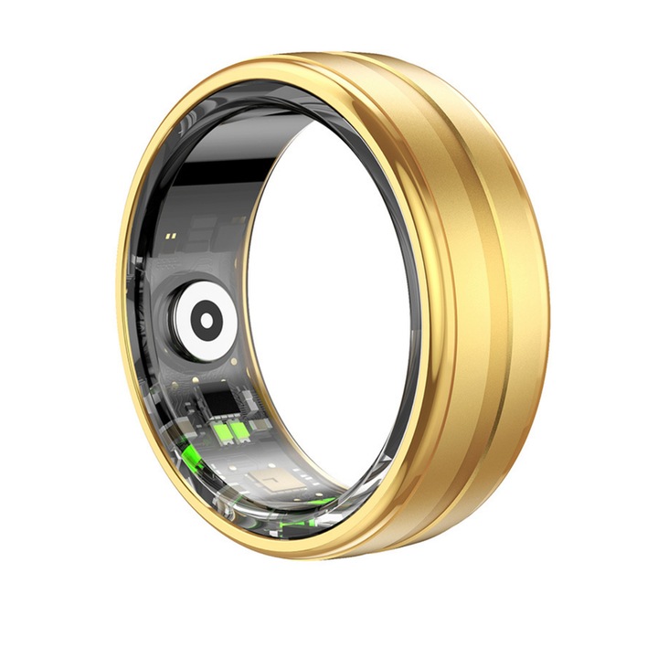 7LIFE Smart Ring, Bluetooth, злато, размер 20 мм, монитор на сърдечната честота и кръвното налягане