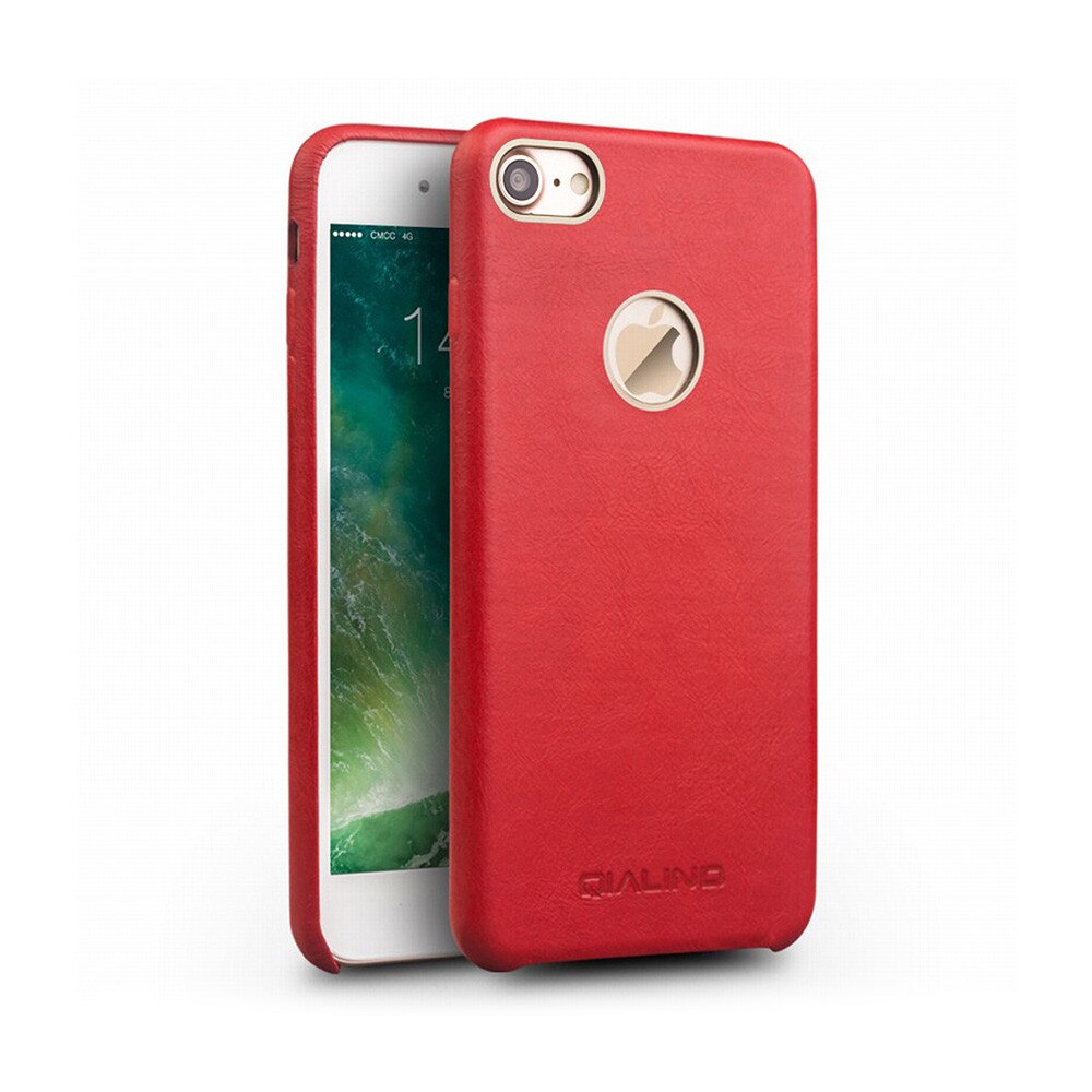Husa piele naturala iPhone 7, Qialino, Rosie