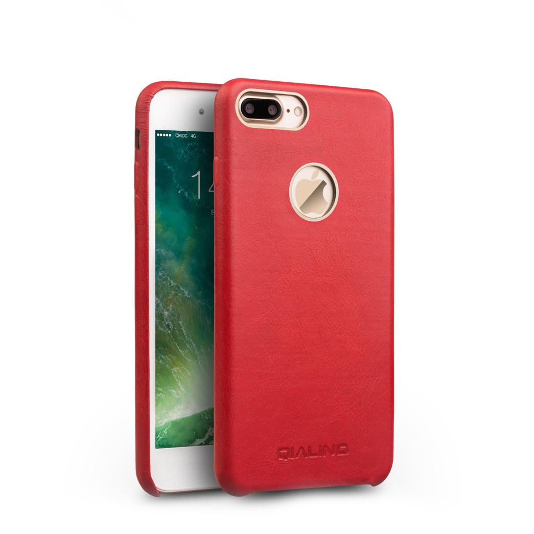 Husa piele naturala iPhone 7 Plus, Qialino, Rosie