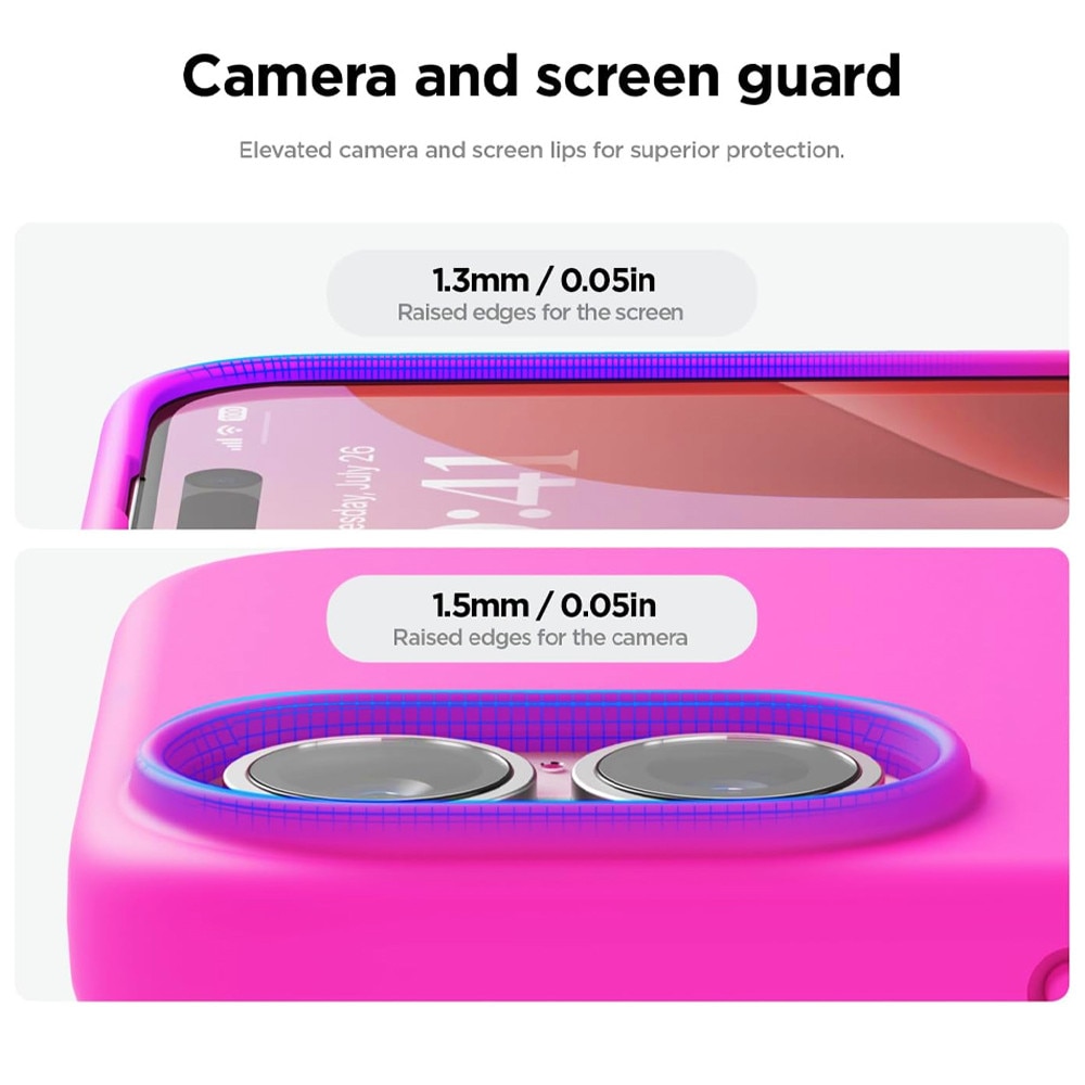 Husa Protectie Soft-Touch Silicon cu Microfibra pentru Apple iPhone 16, OPTIM SOLUTION, Incarcare Wireless, High Quality Soft Material, Premium Fiber Lining, Stylish Anti-Slip Design, Roz Aprins