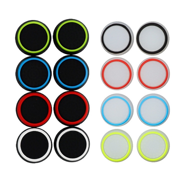 Set de 16 Thumb grips, WELUOT, Silicon, multicolor