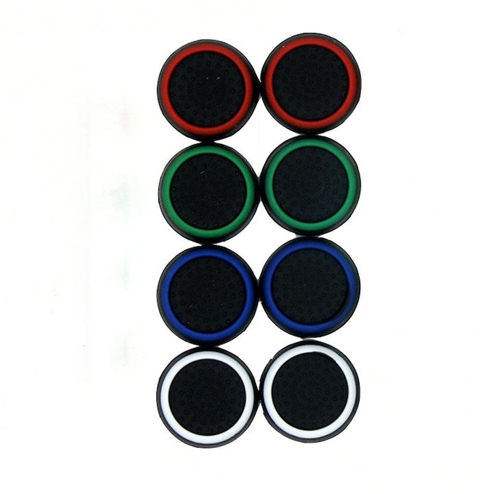 Set de 8 Thumb grips, WELUOT, Silicon, Multicolor