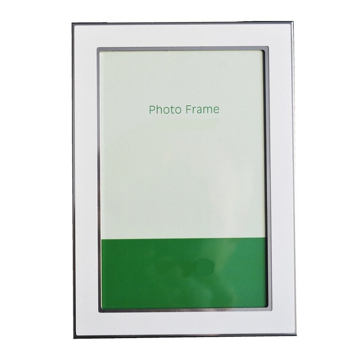 Rama foto clasica Tradag, metal, alb/argintiu, 10 x 15 cm