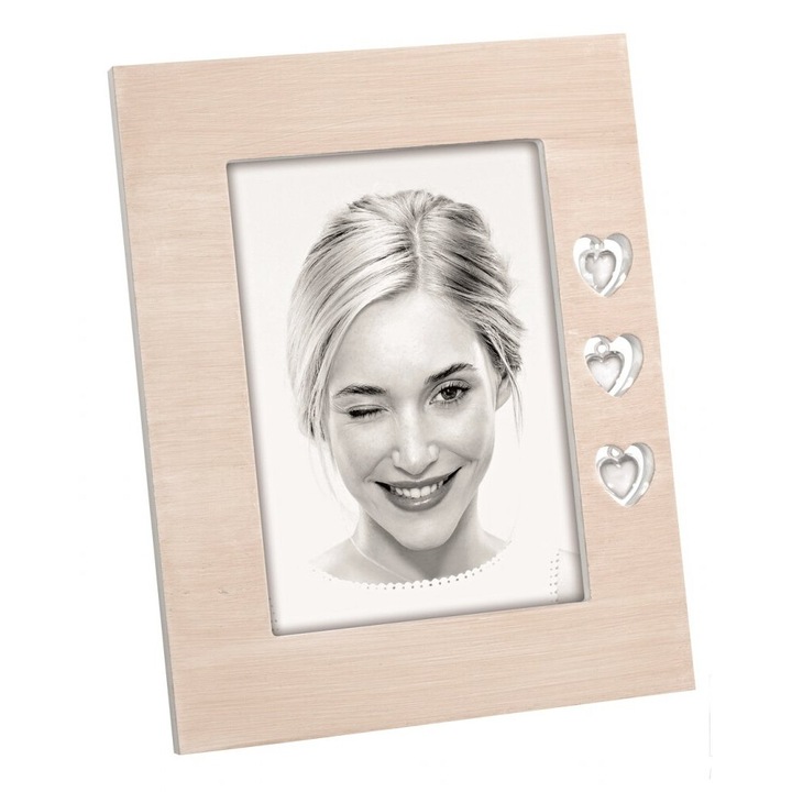 Rame foto clasice, Mascagni, set cu trei inimioare metalice, multicolor, 13x18cm