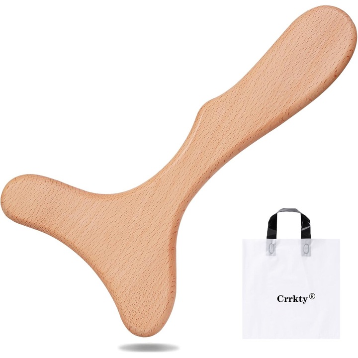 Crrkty fa masszírozó, mini készülék nyirokelvezetésre, izomlazításra, 27,5x14,5 cm, fa