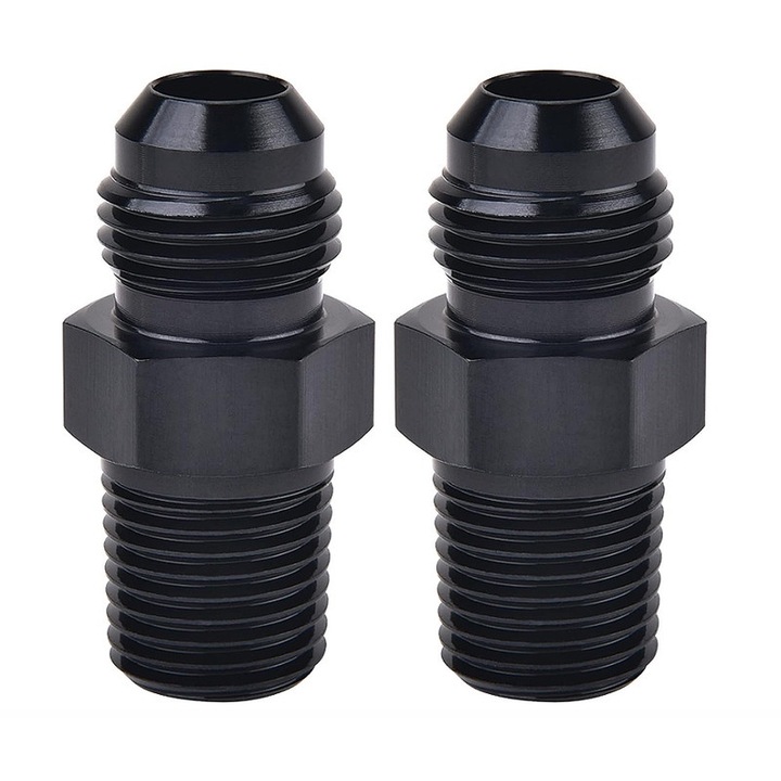Adapter 6AN - 1/4" NPT, Yakumuz, alumínium, fekete, 2 darabos készlet
