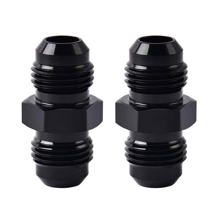 Yakumuz Férfi 6AN egyenes csatlakozó, 2 részes, alumínium, fekete, 9/16-18 UNF