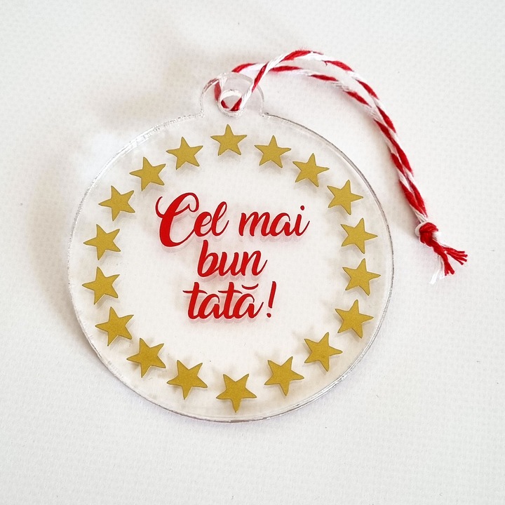 Glob Cel mai bun tata, Zenini, plexiglas, 8 cm