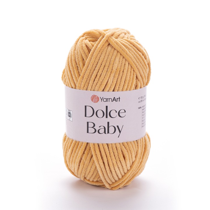 Fir Textil YarnArt Dolce Baby 855, caramiziu deschis, pentru crosetat si tricotat, poliester, 85 m