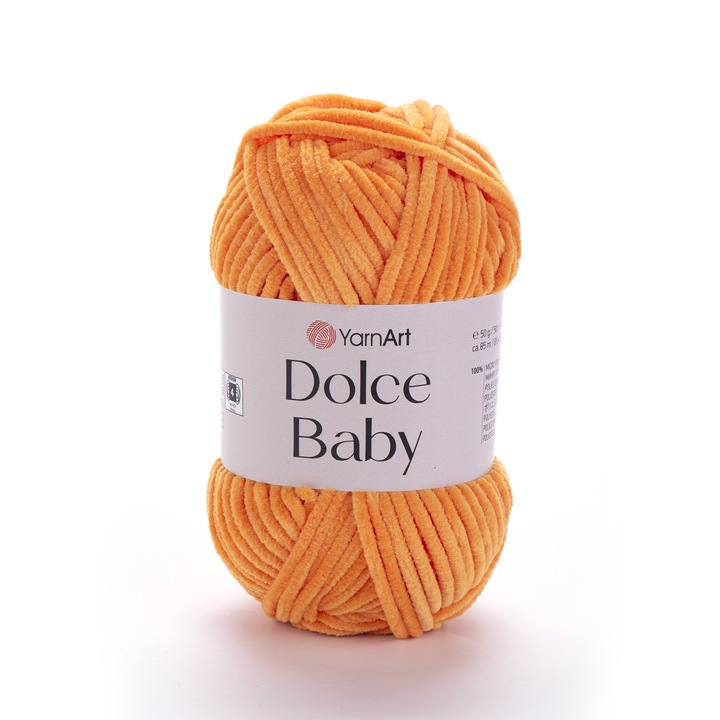 Fir Textil YarnArt Dolce Baby 852, portocaliu, pentru crosetat si tricotat, poliester, 85 m