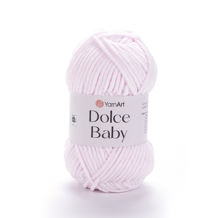 Fir Textil YarnArt Dolce Baby 781, roz pal, pentru crosetat si tricotat, poliester, 85 m