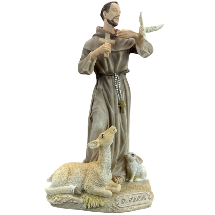 Figurina, Sf. Francis of asisi culoare veronese WU76058AA, 21 cm