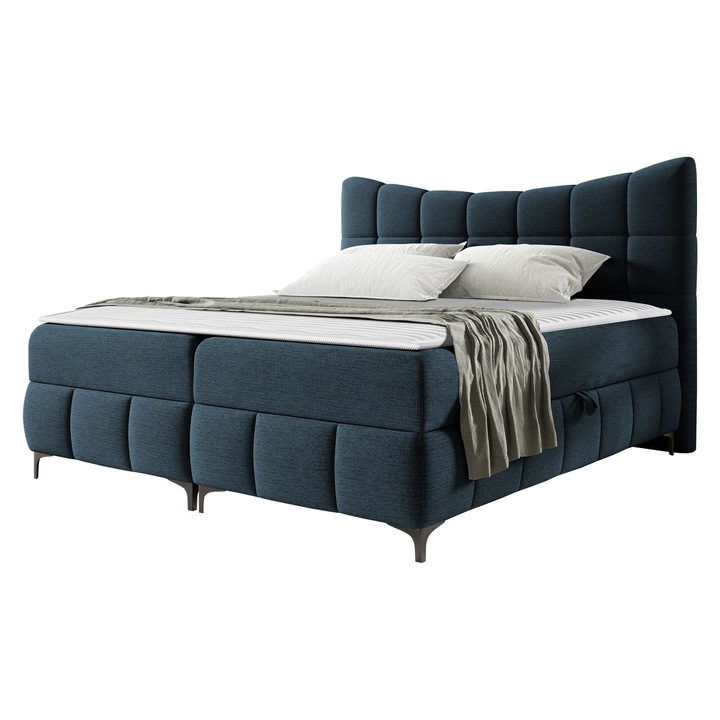 Pat boxspring Zelfa 180x200, MIRJAN24, bleumarin, 184x210x120 cm