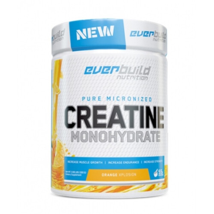 Креатин Everbuild, Creatine Monohydrate, Портокал, 300 g