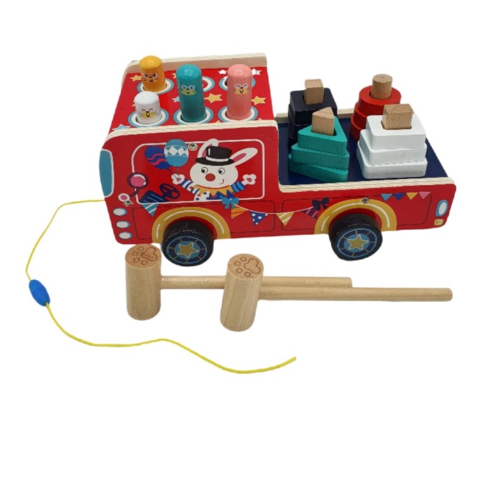 Joc educativ din lemn, multifunctional, 27.5cm x 15cm x 15cm, REC2829