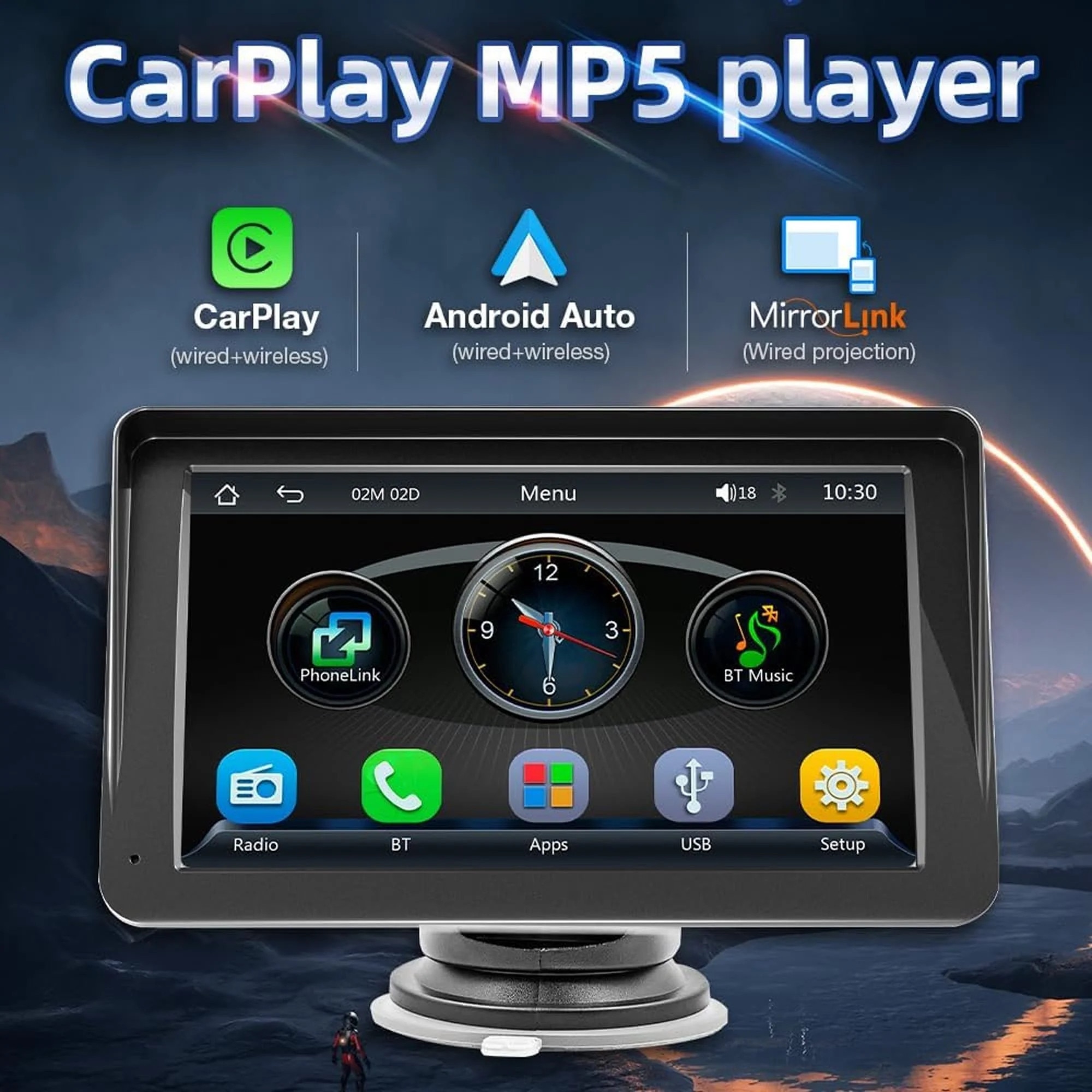 Navigatie Auto Timebox, Apple CarPlay, Android Auto, Ecran HD 7
