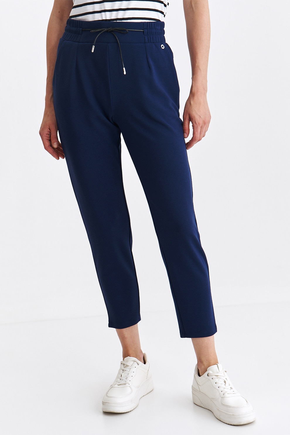 Top Secret, Pantaloni crop cu buzunare oblice, Bleumarin, 34