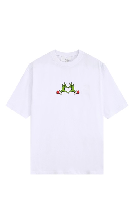 Tricou Unisex Brodat Love by Grinch, Alb