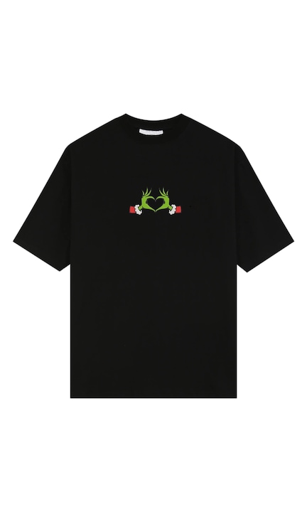 Tricou Unisex Brodat Love by Grinch, Negru