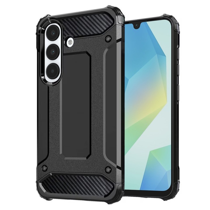 Samsung Galaxy A16 4G / A16 5G tok - Techsuit hibrid páncél - fekete