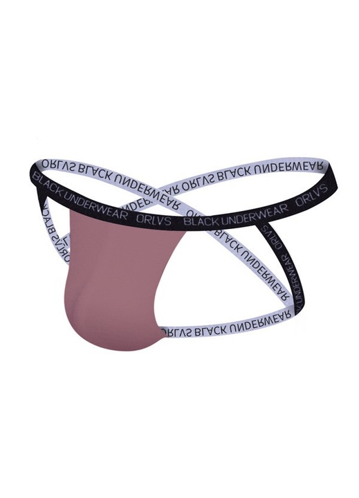 Férfi tanga, modális, tömör, 18x15x2cm, Fekete