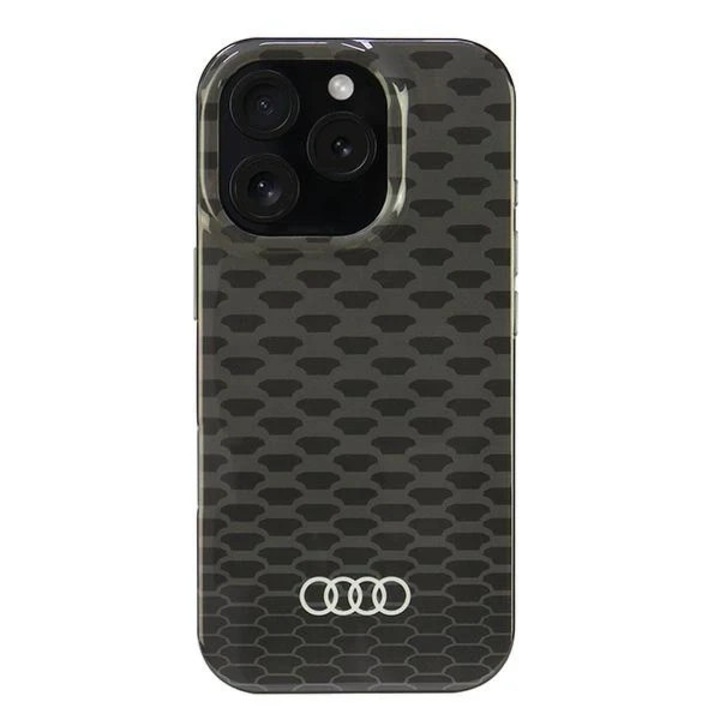 Audi IML Stitching Pattern MagSafe iPhone 16 Pro 6.3" készülékhez kemény tok fekete AU-IMLMIP16P-Q5/D3-BK