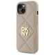 Husa telefon, DKNY Quilted Stack Logo, bej, pentru iPhone 15