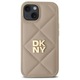 Husa telefon, DKNY Quilted Stack Logo, bej, pentru iPhone 15