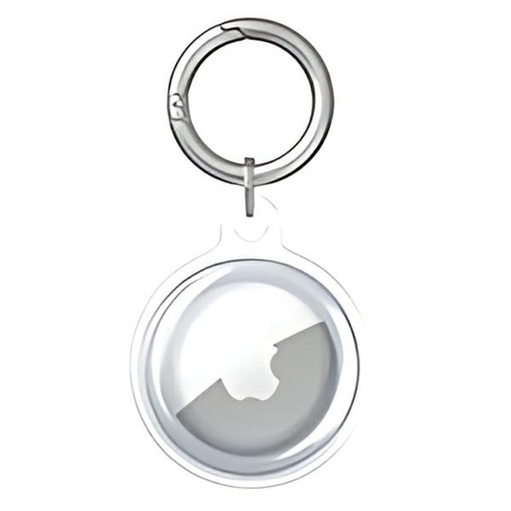 Husa compatibila cu Apple AirTag, Mercury, átlátszó, TPU anyag, karabinerrel
