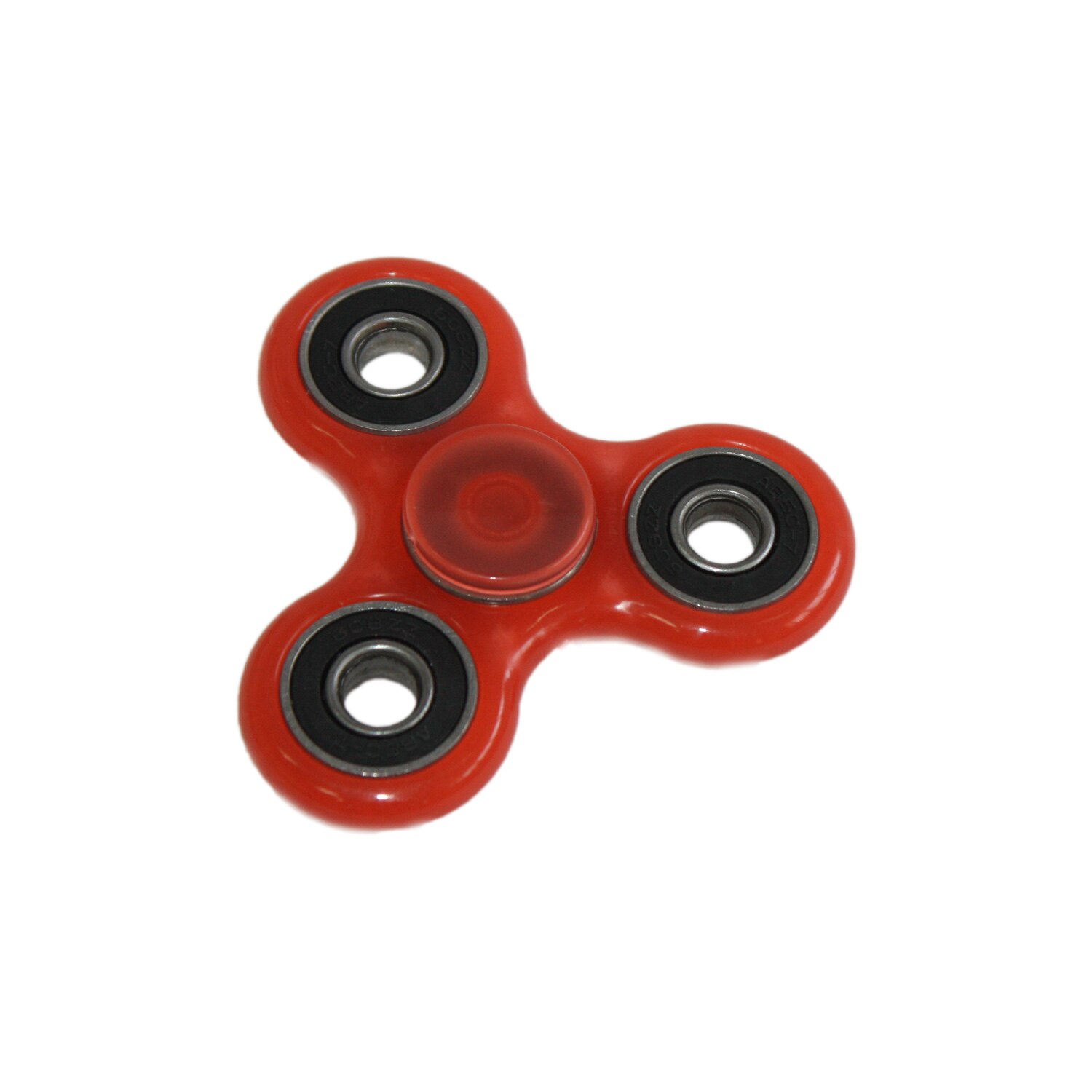Jucarie interactiva Fidget Spinner fosforescent din metal, rosu