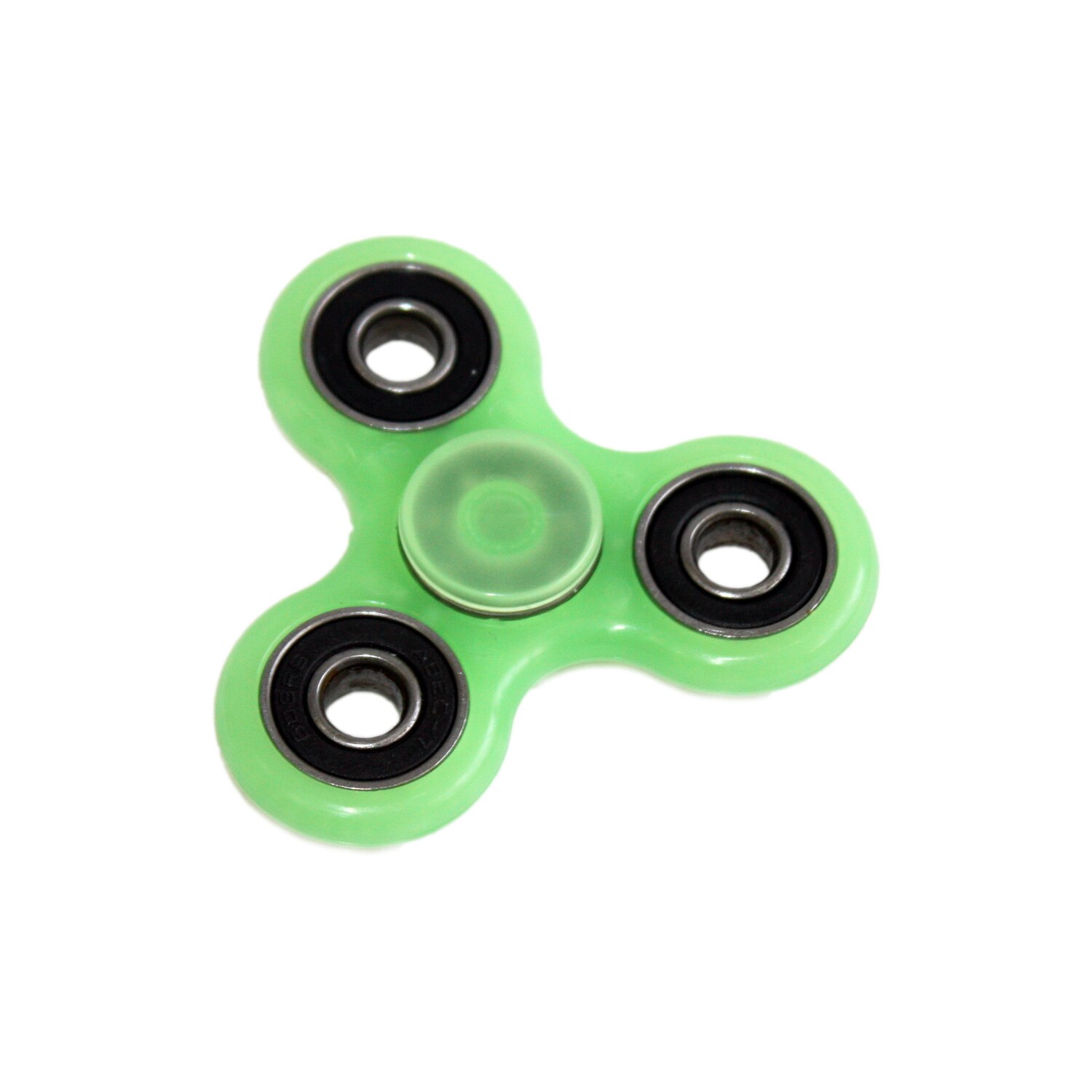 Jucarie interactiva Fidget Spinner fosforescent din metal, verde