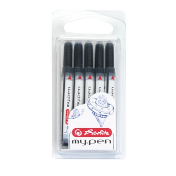 Set 5 patroane Herlitz MyPen, universale, blister, albastru Set 5 patroane Herlitz MyPen, universale, blister, albastru