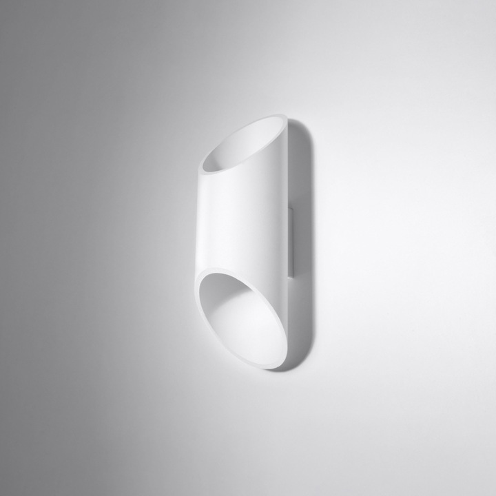 Lampa de perete Penne alba aluminiu 1 bec tub modern de interior