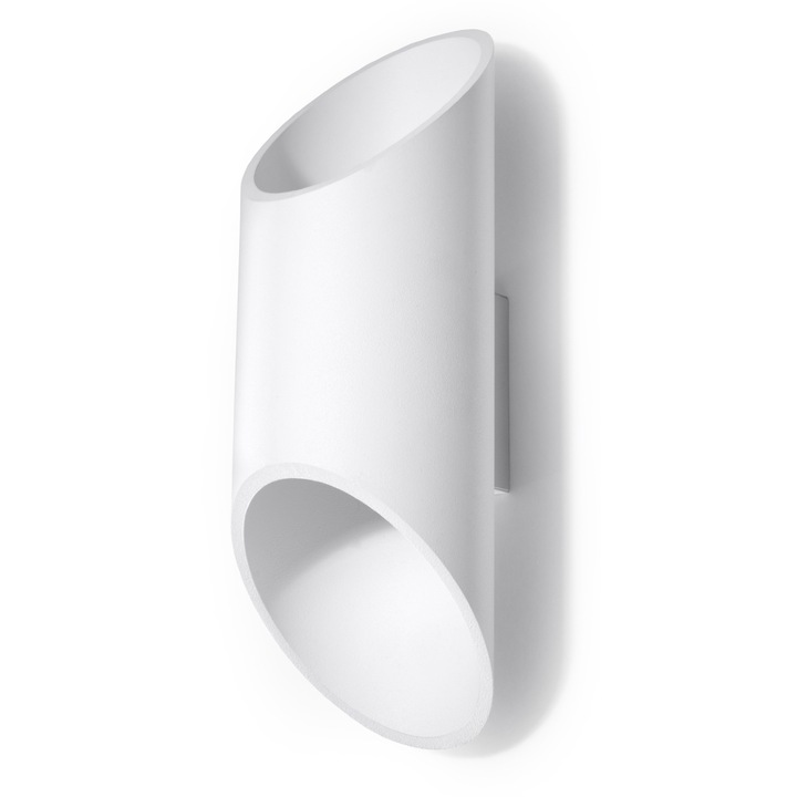 Lampa de perete Penne alba aluminiu 1 bec tub modern de interior