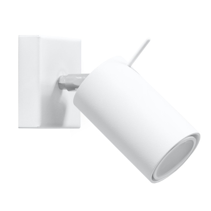 Lampa de perete Ring alb otel 1 bec tub modern de interior