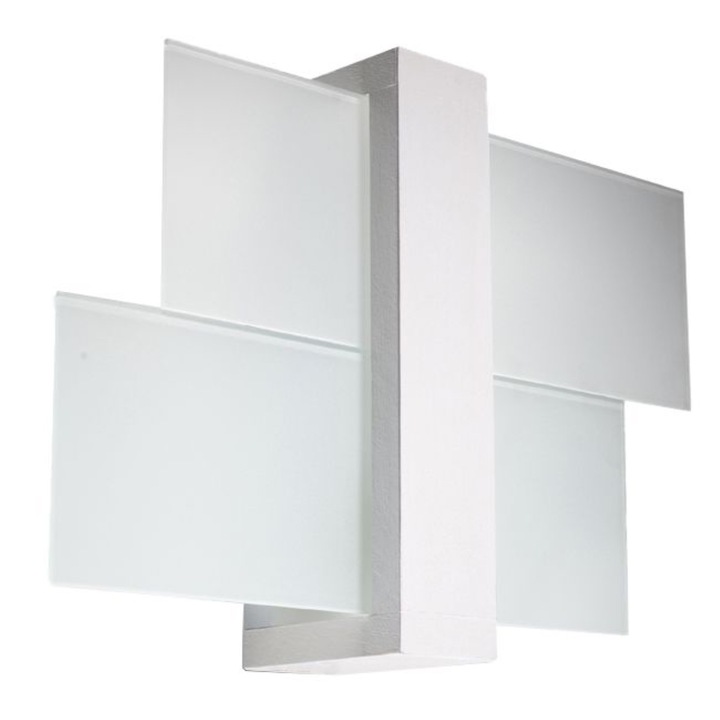 Lampa de perete Feniks alb lemn/sticla 1 bec dreptunghiular scandinav de interior