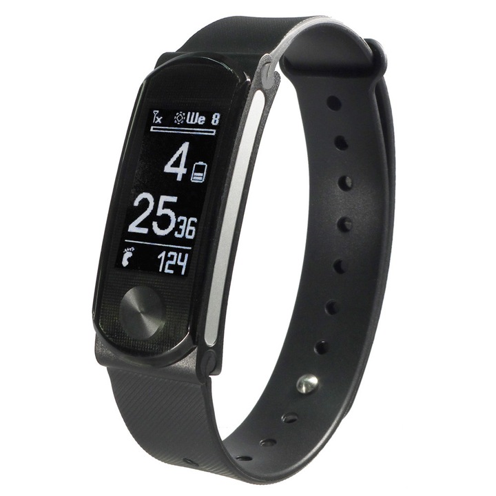 Фитнес гривна Smart Q-Band Q68 Heart Rate, Bluetooth 4.0, Педометър, Пулс, Черна