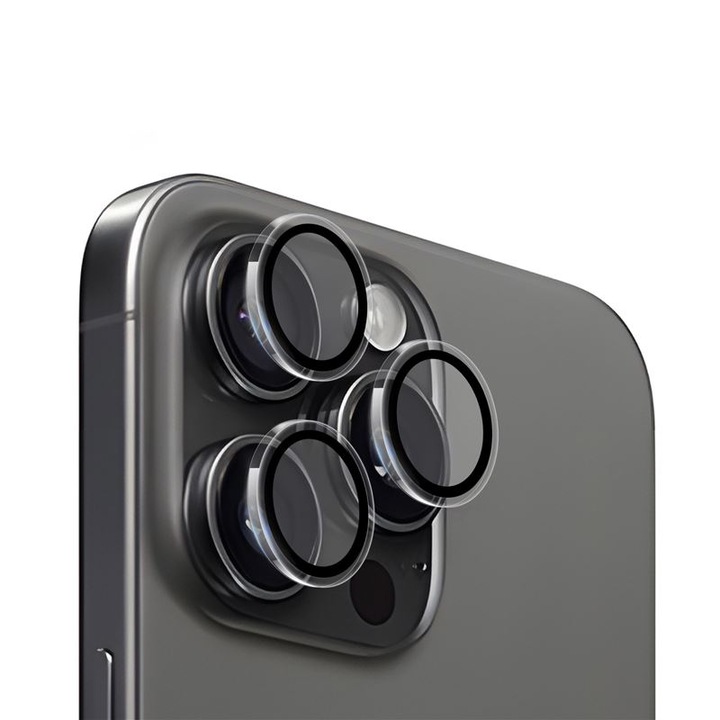 3 db kameraüvegvédő készlet Mobile Origin Easy Lens Guards kompatibilis iPhone 15 Pro / 15 Pro Max Clear készülékekkel