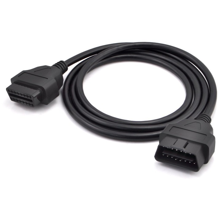 Autótesztelő / Diagnosztikai OBD II interfész, JENUOS, 1,5 méter, 16 tűs diagnosztikai hosszabbító kábel adapter autókhoz