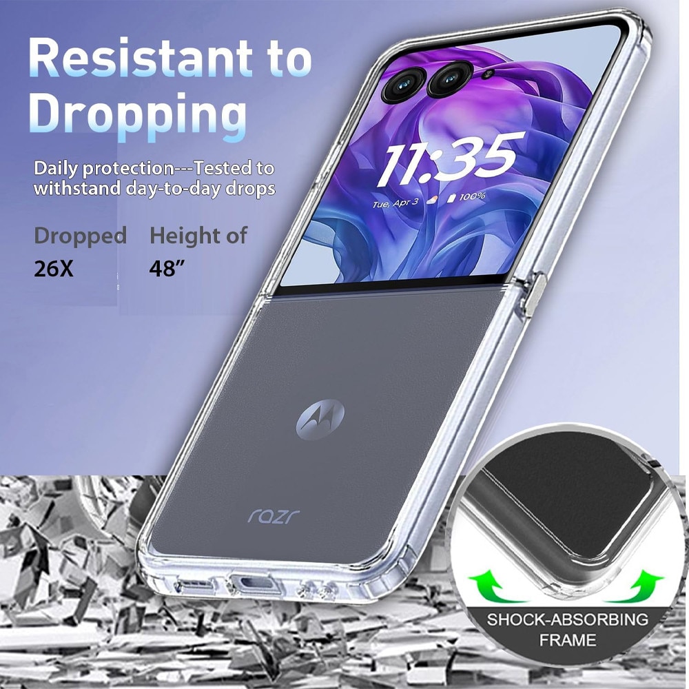 Husa TPU High Clear compatibila cu Motorola Razr 50 Ultra, OPTIM SOLUTION, Diamond Design, Lightweight TPU Bumper Case, Shock Absorption, Unique Long-lasting Anti-Yellowing Tech, Transparenta