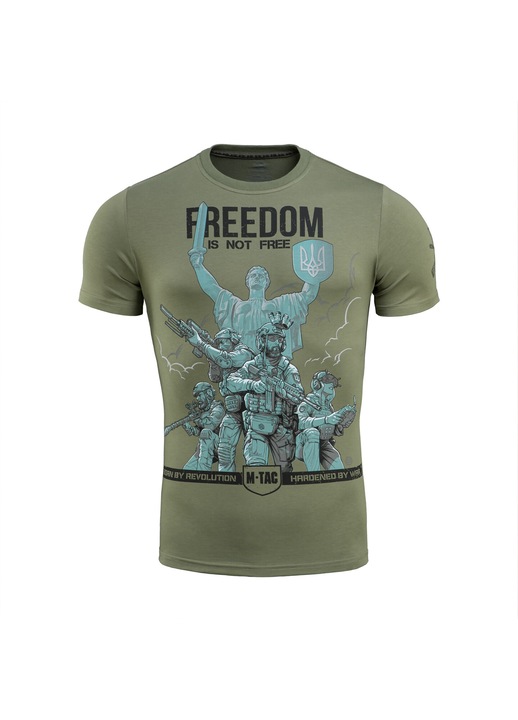 Férfi M-Tac Freedom póló, khaki színű, pamut és elasztán anyagból, testhezálló szabású