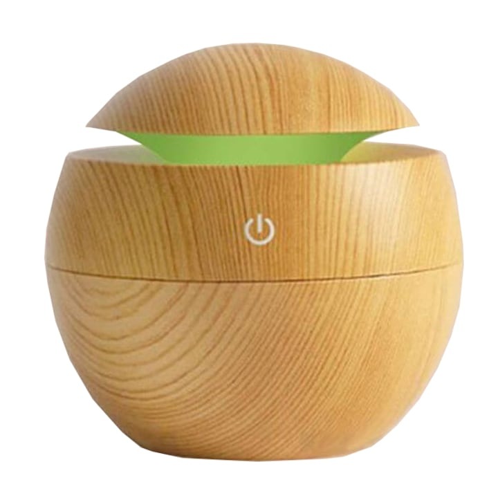 Macvi® párásító aromaterápiás diffúzor UM-06, 7 LED színnel, USB, 130 ml, kerek, bézs