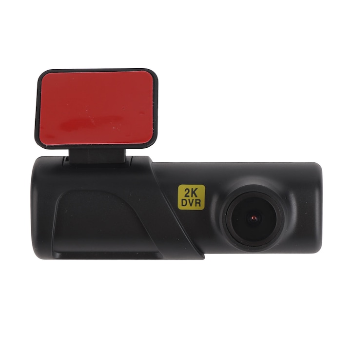 Автомобилен регистратор 2K DVR, 1080P резолюция, безжична връзка, G-сензор камера, 160° ъгъл на запис, нощно виждане, цикличен запис, паркинг мониторинг, черен, размери 90 mm x 28 mm