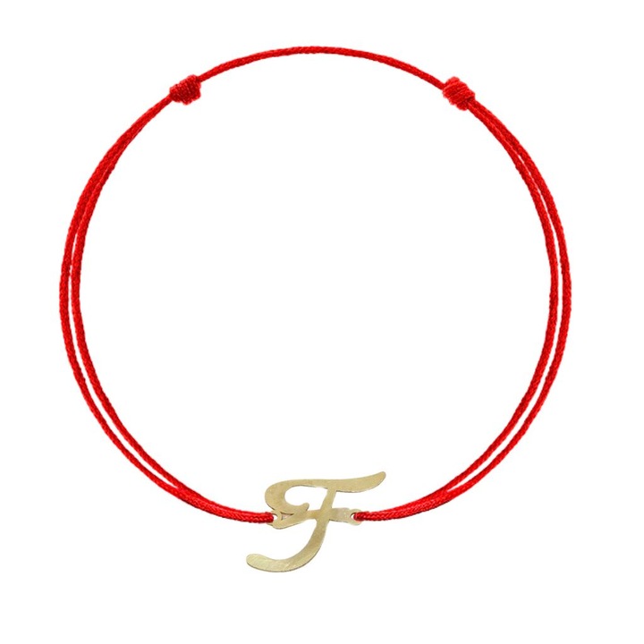 Bratara Aur 14k Snur Rosu Litera F