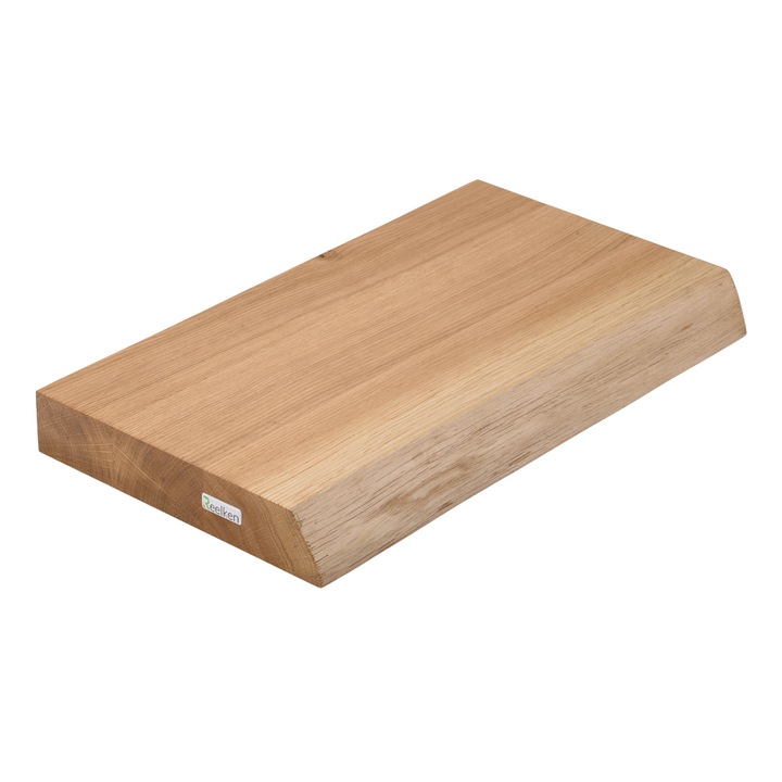 Дъбова етажерка от масив - естествени кантове 40x22x4 см